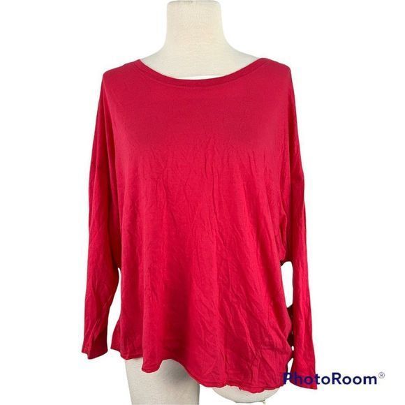 NWT SUNDRY Pink Fuchsia Crew Neck Long‎ Sleeve Shirt (4) - Picture 7 of 7